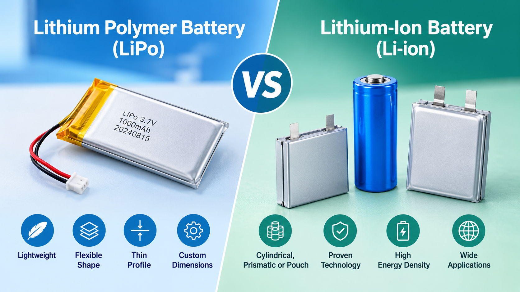 Lithium Polymer Battery vs. Lithium-Ion Battery